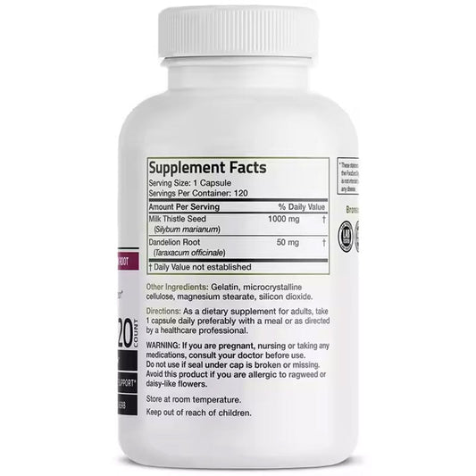 Milk Thistle Dandelion Root Liver Support Capsules