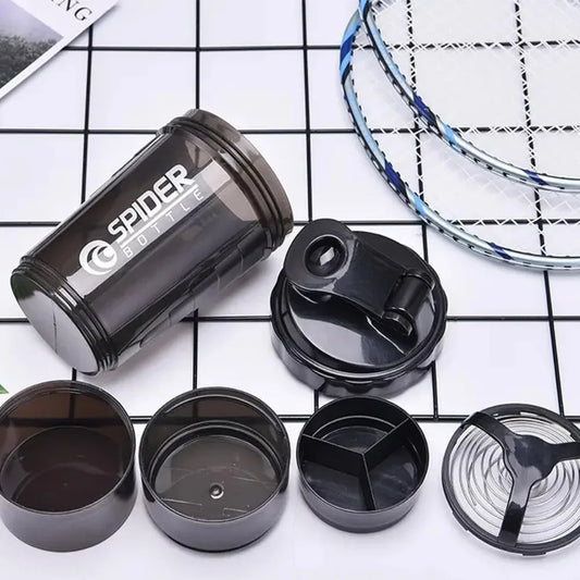 3-Layer Shaker Protein Mixing Bottle for Exercise
