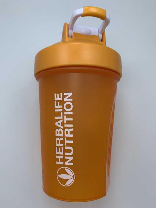 400ml Portable White Protein Shake Bottle with Whisk