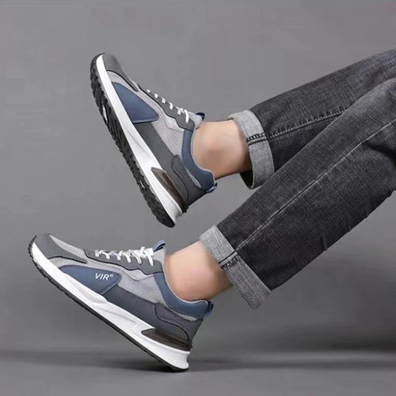 Men’s Color Block Mesh Lace-Up Running Sneakers