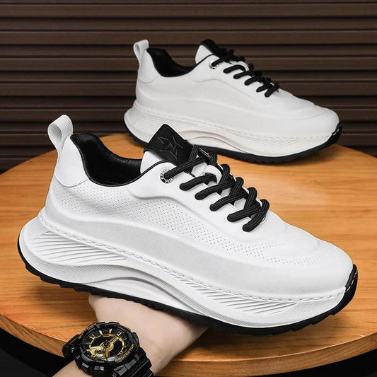 Men’s Thick-Soled Breathable Lace-Up Casual Sneakers