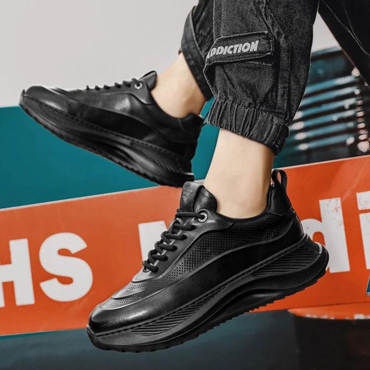 Men’s Thick-Soled Breathable Lace-Up Casual Sneakers