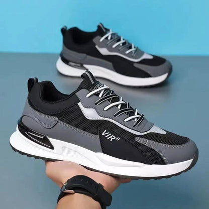 Men’s Color Block Mesh Lace-Up Running Sneakers