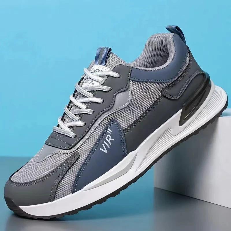 Men’s Color Block Mesh Lace-Up Running Sneakers