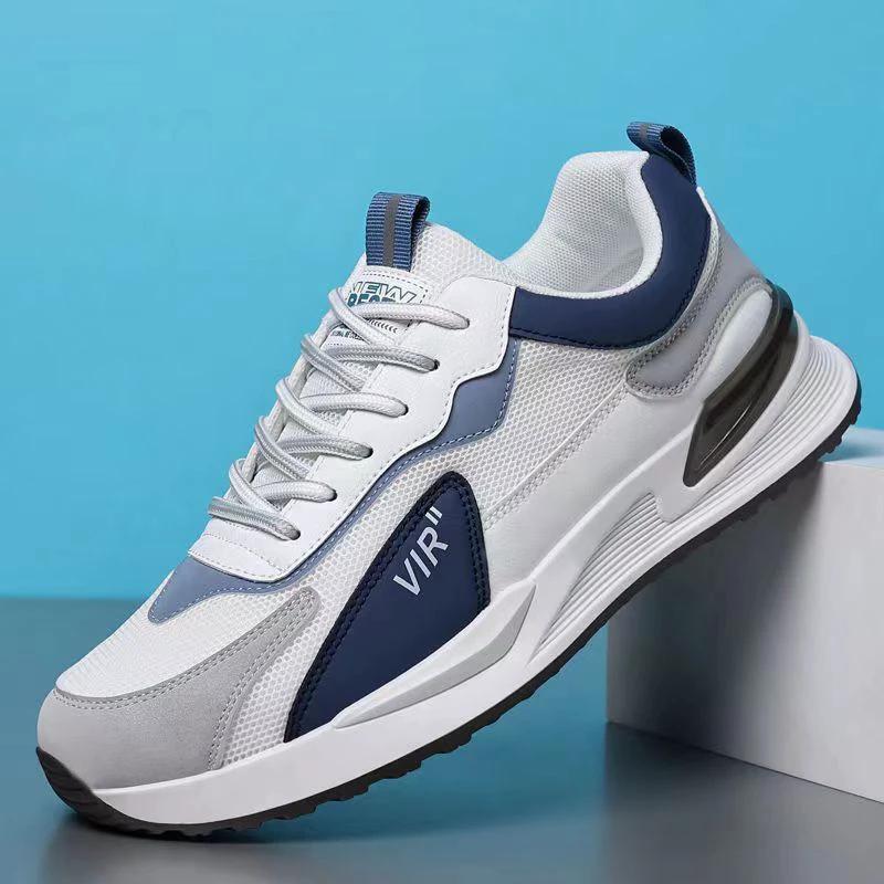 Men’s Color Block Mesh Lace-Up Running Sneakers