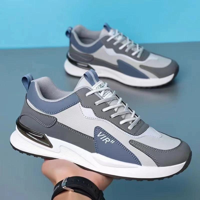 Men’s Color Block Mesh Lace-Up Running Sneakers