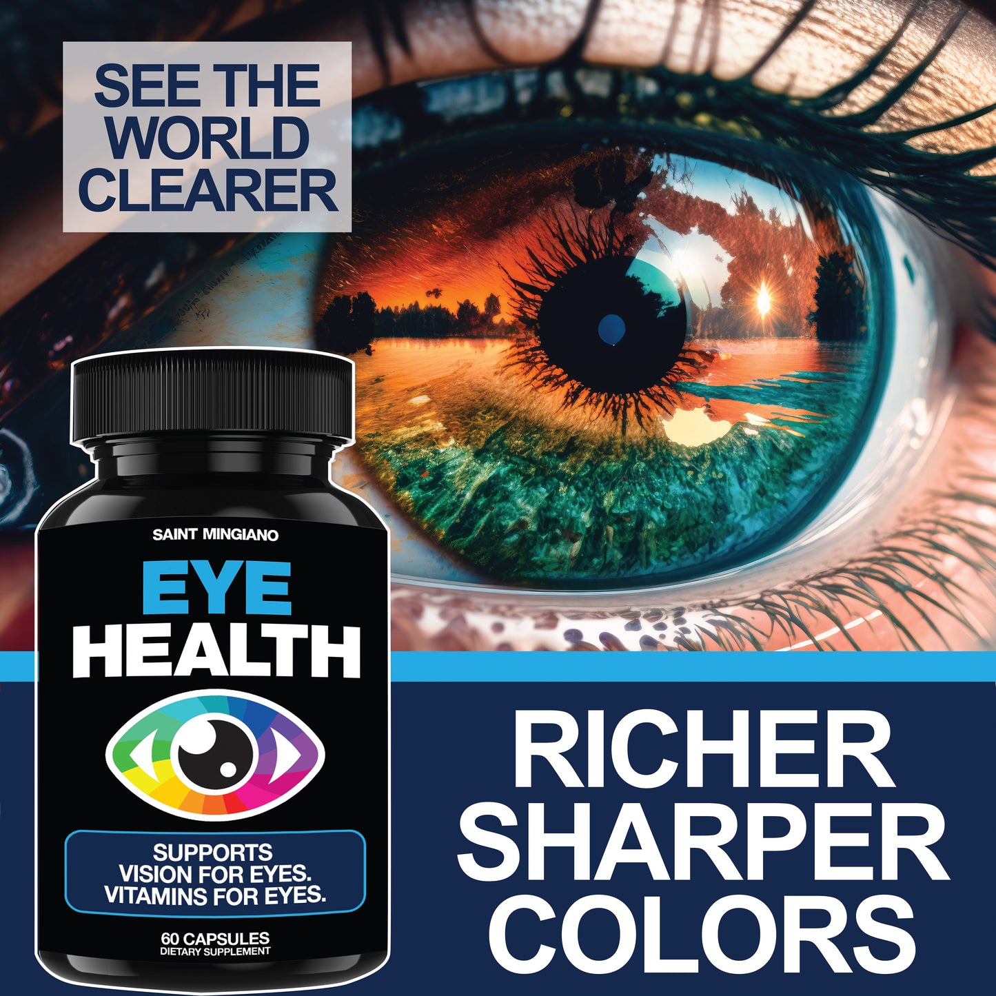 Eye Health & Vision Vitamins Supplement 60 Capsules