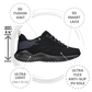 Q216 Ultra Lightweight Height Increasing Sneakers Black Grey