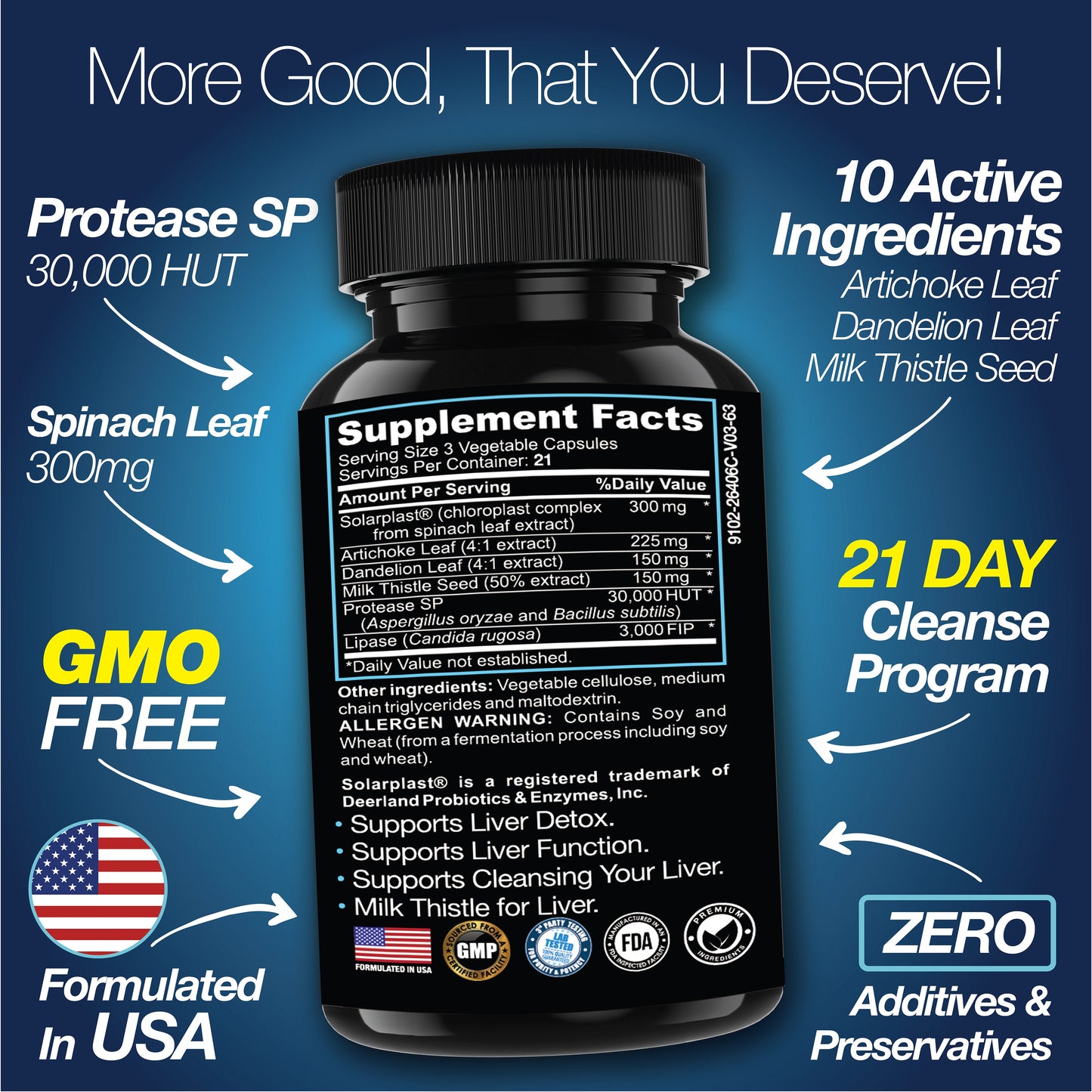 Liver Cleanse Detox & Repair - 21 Day Cleanse - Natural Liver Support Supplement with Milk Thistle