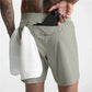 Men's Performance Shorts Quick Dry  Zipper Pocket