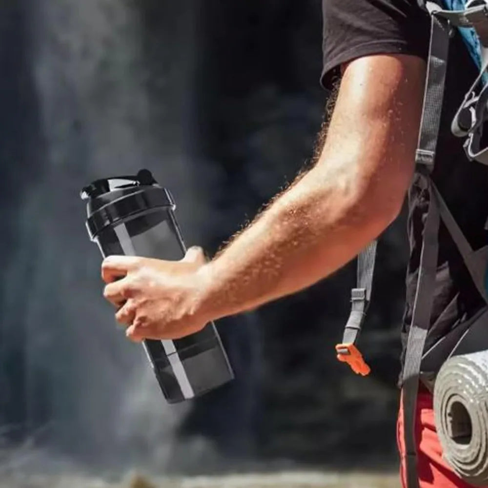 3-Layer Shaker Protein Mixing Bottle for Exercise