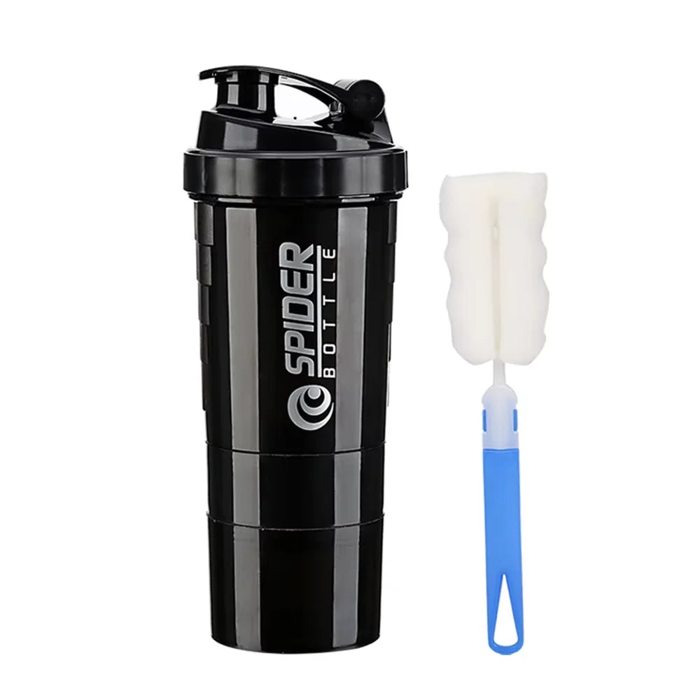3-Layer Shaker Protein Mixing Bottle for Exercise