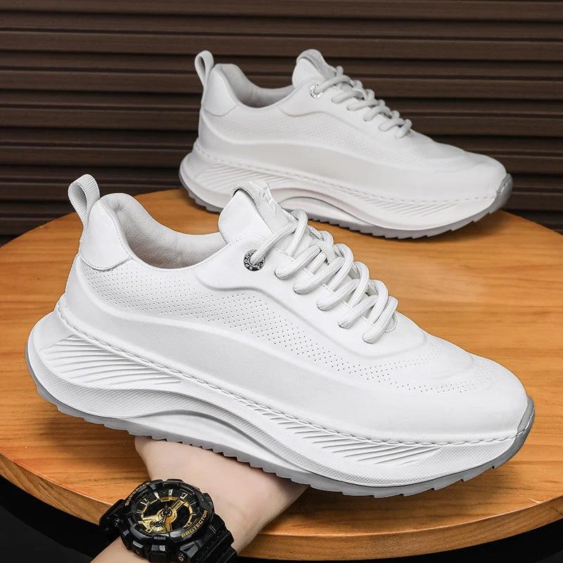 Men’s Thick-Soled Breathable Lace-Up Casual Sneakers