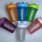400ml Portable White Protein Shake Bottle with Whisk