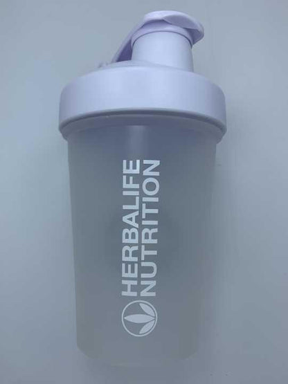 400ml Portable White Protein Shake Bottle with Whisk
