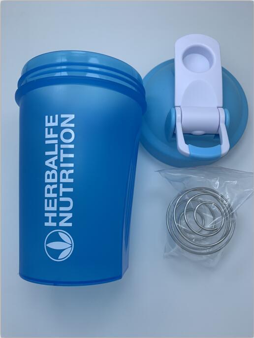 400ml Portable White Protein Shake Bottle with Whisk