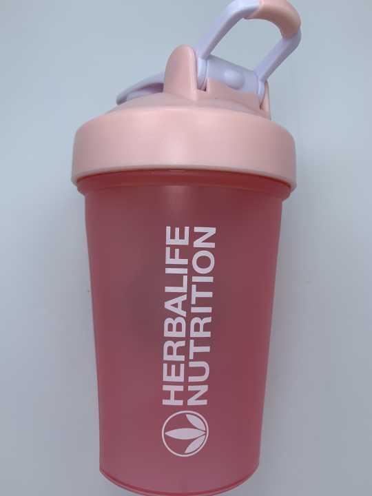 400ml Portable White Protein Shake Bottle with Whisk