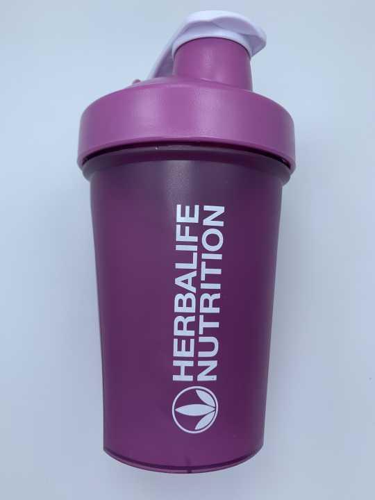 400ml Portable White Protein Shake Bottle with Whisk