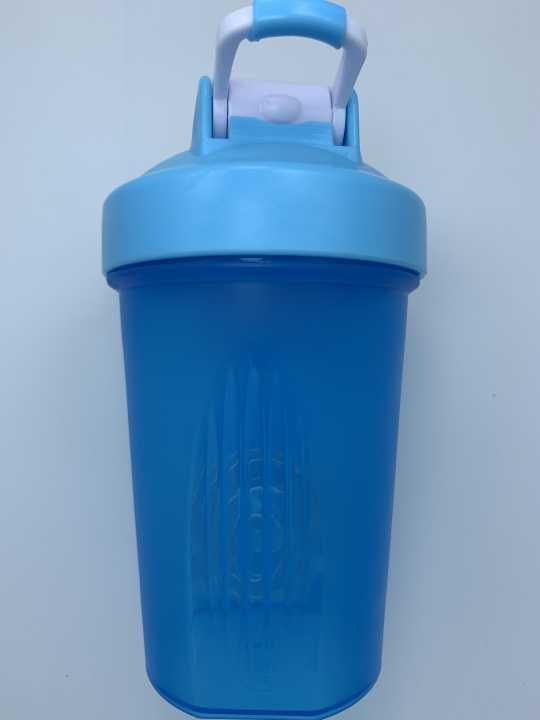 400ml Portable White Protein Shake Bottle with Whisk