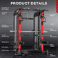 Rovix Premium All-In-One Squat Rack Power Cage With Smith Machine, 2000LBS (SAK59213)